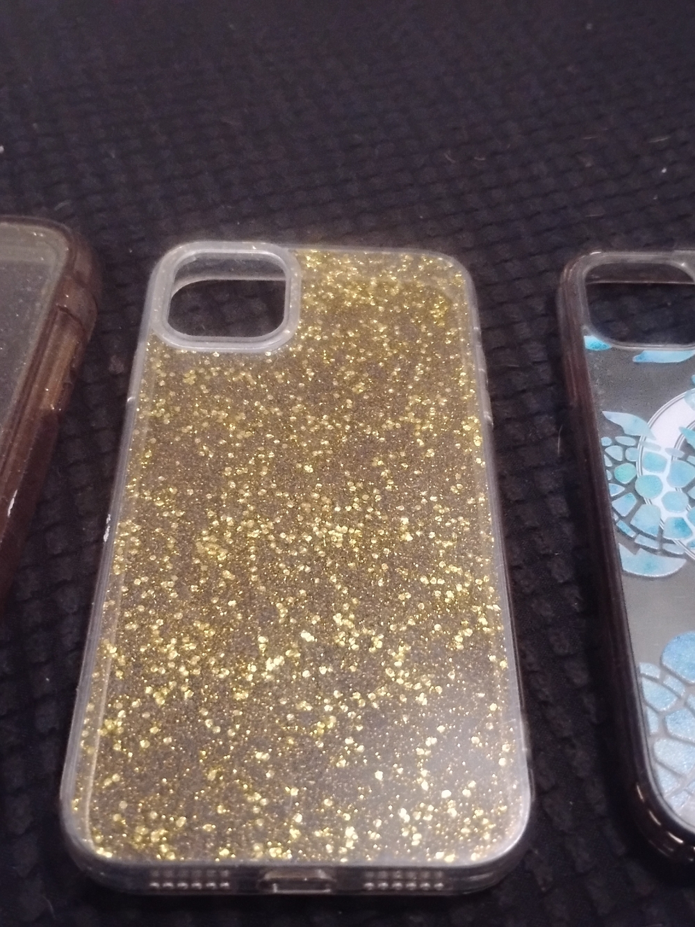 3 Sparkling Gold Glitter Clear Phone Case - Stylish Protection